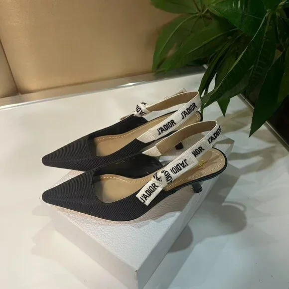 Dior J'Adior Black Velvet Slingback Pumps - Picture 3 of 8